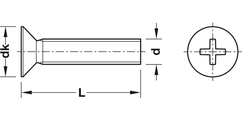 Screw Cross Slot Csk SZP PH2 M5x25mm