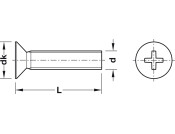 Screw Cross Slot Csk SZP PH2 M5x25mm
