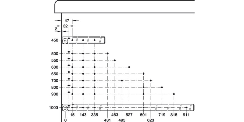 Drawer Runner Roller/Base Sgl 100kg 650mm Galv