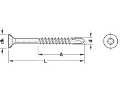 Hospa T Drill Scr Prt Csk TS20 D4.0x60mm