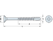 Hospa T Drill Scr Prt Csk TS20 D4.0x45mm
