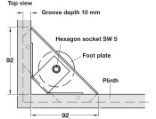 Plinth Adj w Brkt M10 150kg Galv St