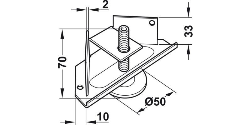 Plinth Adj w Brkt M10 150kg Galv St