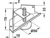 Plinth Adj w Brkt M10 150kg Galv St