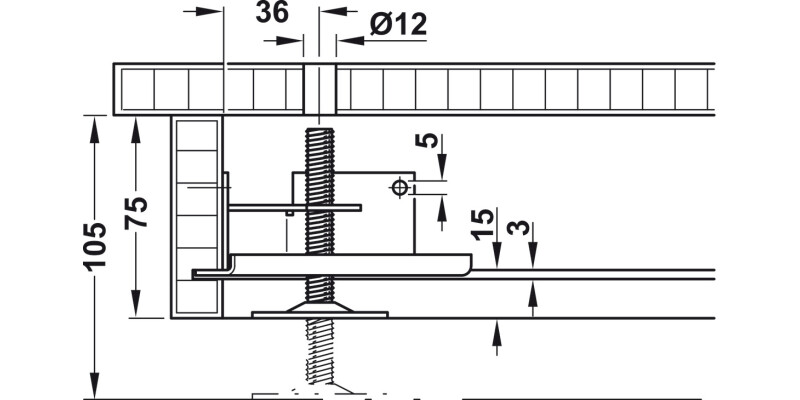 Plinth Adj w Brkt M10 150kg Galv St