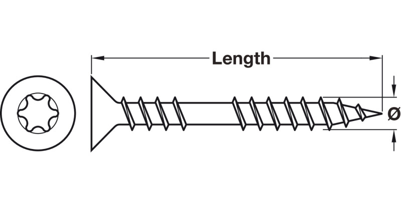 Spax® Floor Scr Csk TS20 D4.5x60mm Wrx