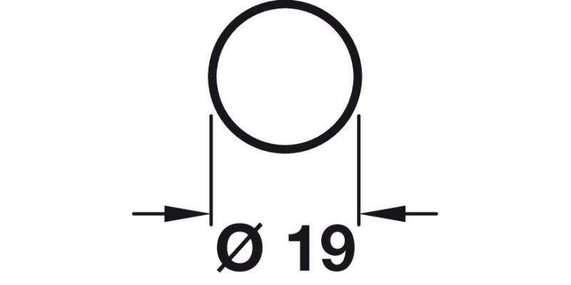 W/Robe Rail D19mm x 914mm White PC