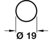 W/Robe Rail D19mm x 914mm White PC