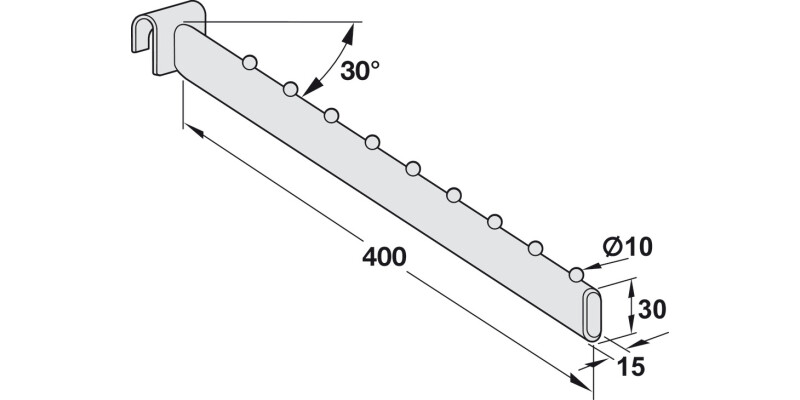 Inclined Clothes Hanger Rail St CP