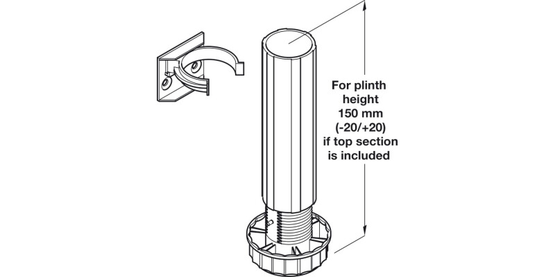 Plinth Feet Set (Leg) 150mm Pl Black x4