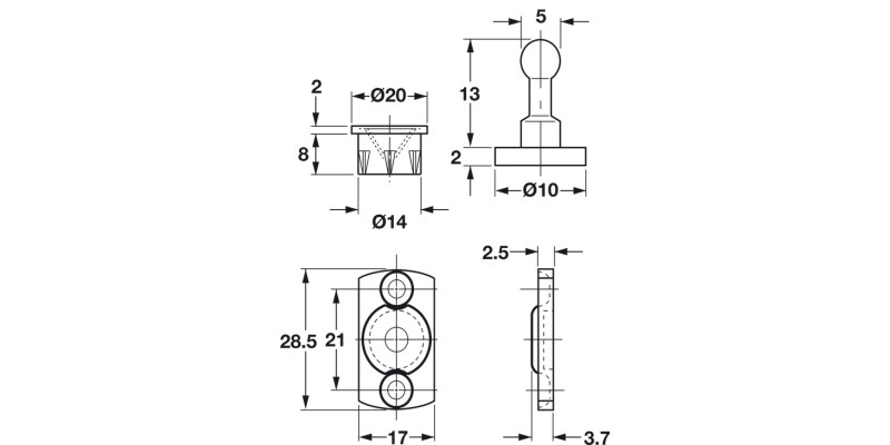 Speaker Panel Connector Pl Black