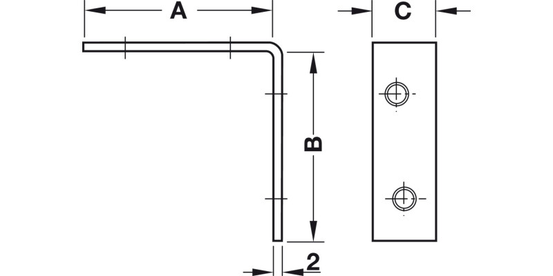 Chair Bracket 25x25x15mm St St