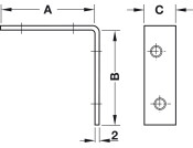 Chair Bracket 25x25x15mm St St
