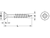 Spax® Scr Prt Csk PZ2 D5.0x90/60mm Ylx