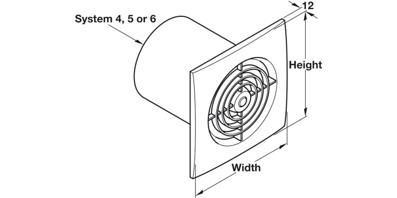 Sys6 Wall/Ceiling Extractor Fan Chr
