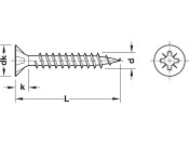 Spax® Screw, Chipboard, Countersunk Head with PZ Cross Slot, Fully Threaded D3.0x16mm