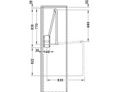 Pull Down Wardrobe Rail, for Internal Wardrobe Width 440-610 mm, 2004 Alu/Gry