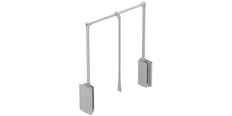 Pull Down Wardrobe Rail, for Internal Wardrobe Width 440-610 mm, 2004 Alu/Gry