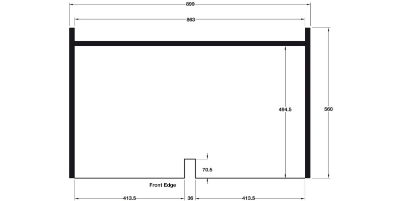 Baseunit Liner Double Matt Alu 863x494mm