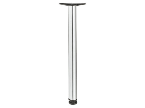 Leg w Adj D60x710mm Pl Blk/St Pol Chrome