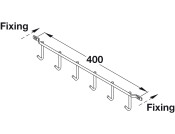 6 Hook Rack Chrome 400mm