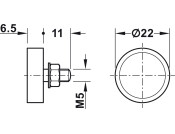 Magnetic Catch 3kg w M5 Pin Metal