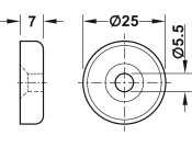 Flat Magnet Catch 3.6kg M5 SF St Galv