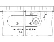 Glass Door Cyl Lever Lock B Diff MNP