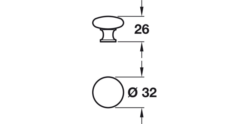 Oriel Knob ZA SS Effect D32x26mm