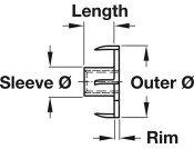 T-Nut Four Prong M6 D19mm St Galv