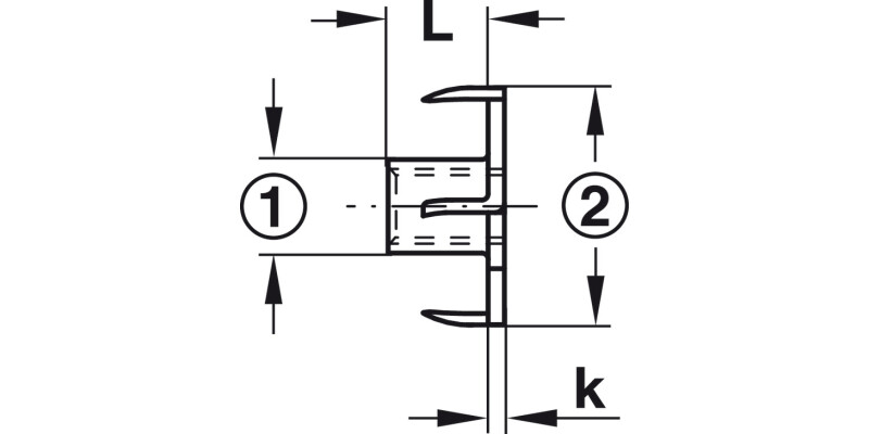 T-Nut Four Prong M6 D19mm St Bright