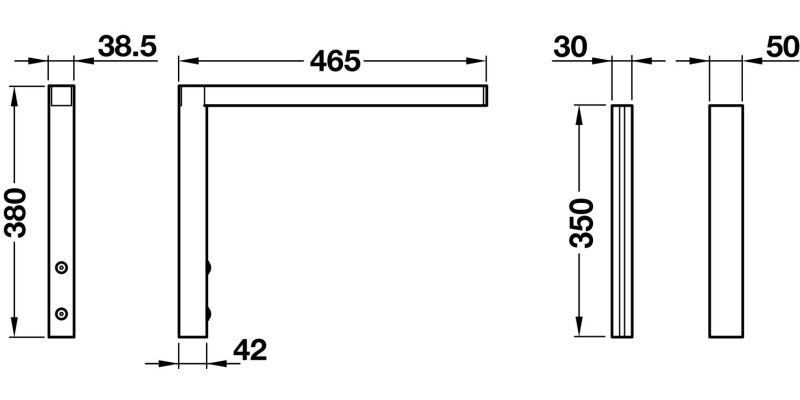 Ropox Worktop Bracket St Wht Paint