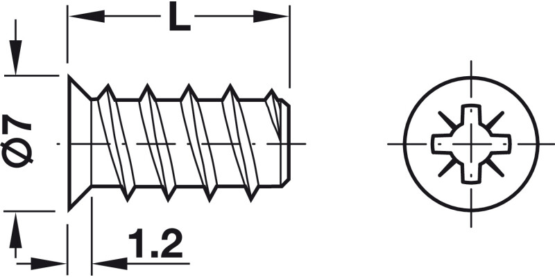 Varianta Scr Ful Csk PZ2 D5.0x10.5mm Glv