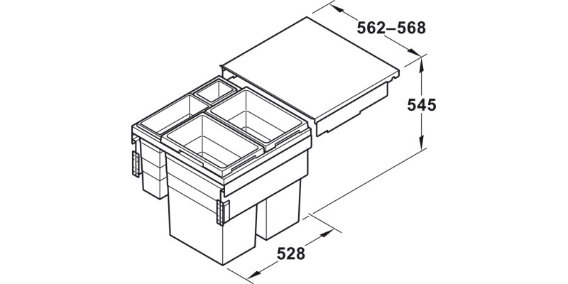 Hailo EuroCargo 60 Bin w 2x38+12+2.5L Dk