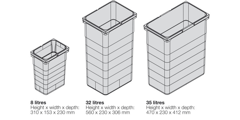 One2Seven 45 Bin Set Legrabox 1x8+1x32L
