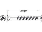 Exterior/Decking Screw Csk PZ2 D4.5x75mm