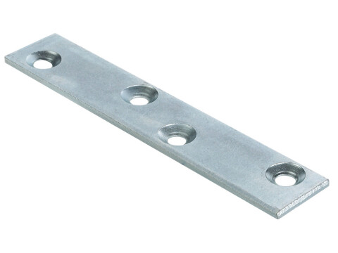 Connecting Plate, Screw Fixing, with Four Screw Holes, Steel