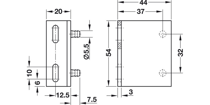 Rear Panel Brkt/Lugs Varianta 32 Pl Wht