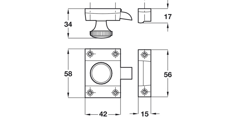 Window/Door Catch for Shutters Brass PC