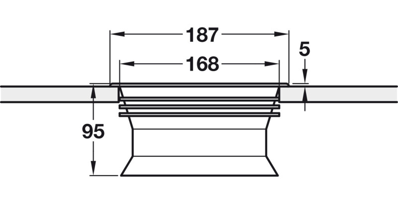 W/Top Bin Holder D168mm Pl Wht