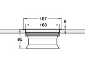 W/Top Bin Holder D168mm Pl Wht