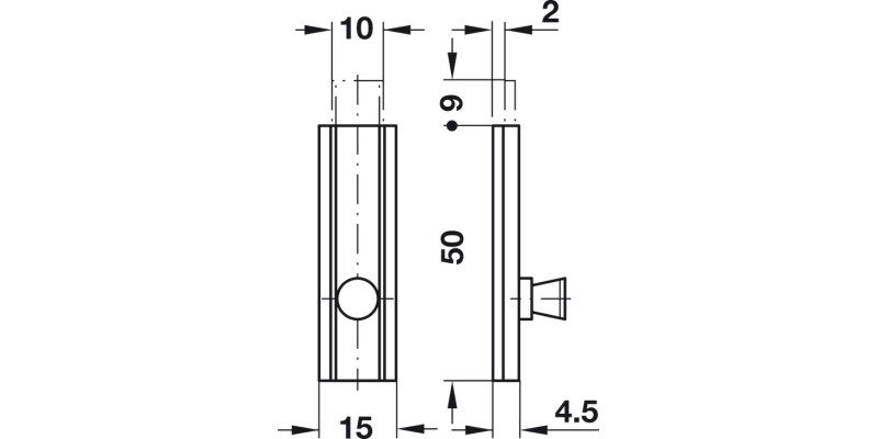 Furniture Bolt Straight 50mm Brass MNP