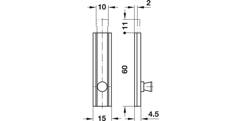 Furniture Bolt Straight 60mm Brass Matt