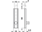 Furniture Bolt Straight 60mm Brass Matt