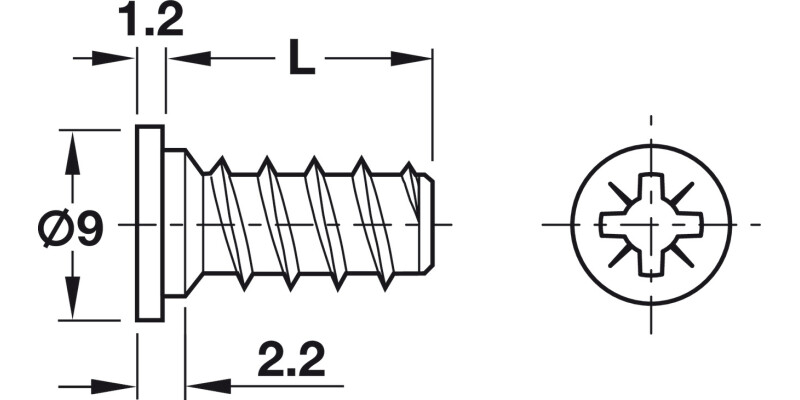 Varianta Scr Ful Cyl PZ2 D5.0x16.0mm Glv