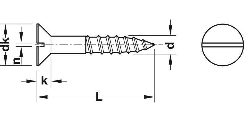Wood Scr Sgl Slot Prt Csk D2.5x16mm BBrs