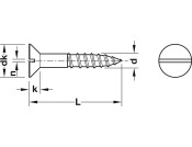 Wood Scr Sgl Slot Prt Csk D2.5x16mm BBrs