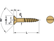 Wood Scr Sgl Slot Prt Csk D2.5x16mm BBrs