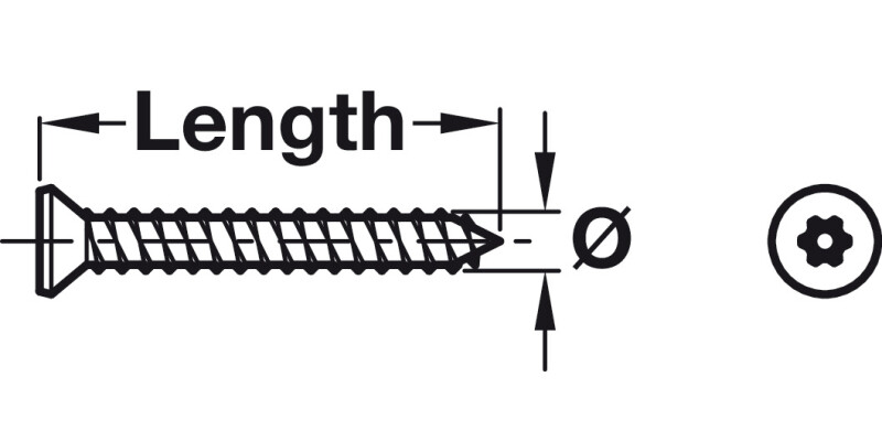 Security Screw 6 Lobe Csk T25 4.8x50mm