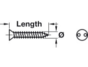 Security Screw 2 Hole Csk TH4 3.5x19mm